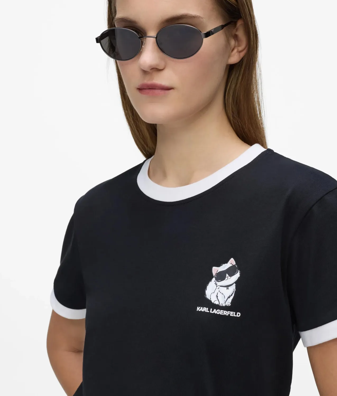 Karl Lagerfeld Ikon Choupette T-Shirt Slim-Fit Grafik