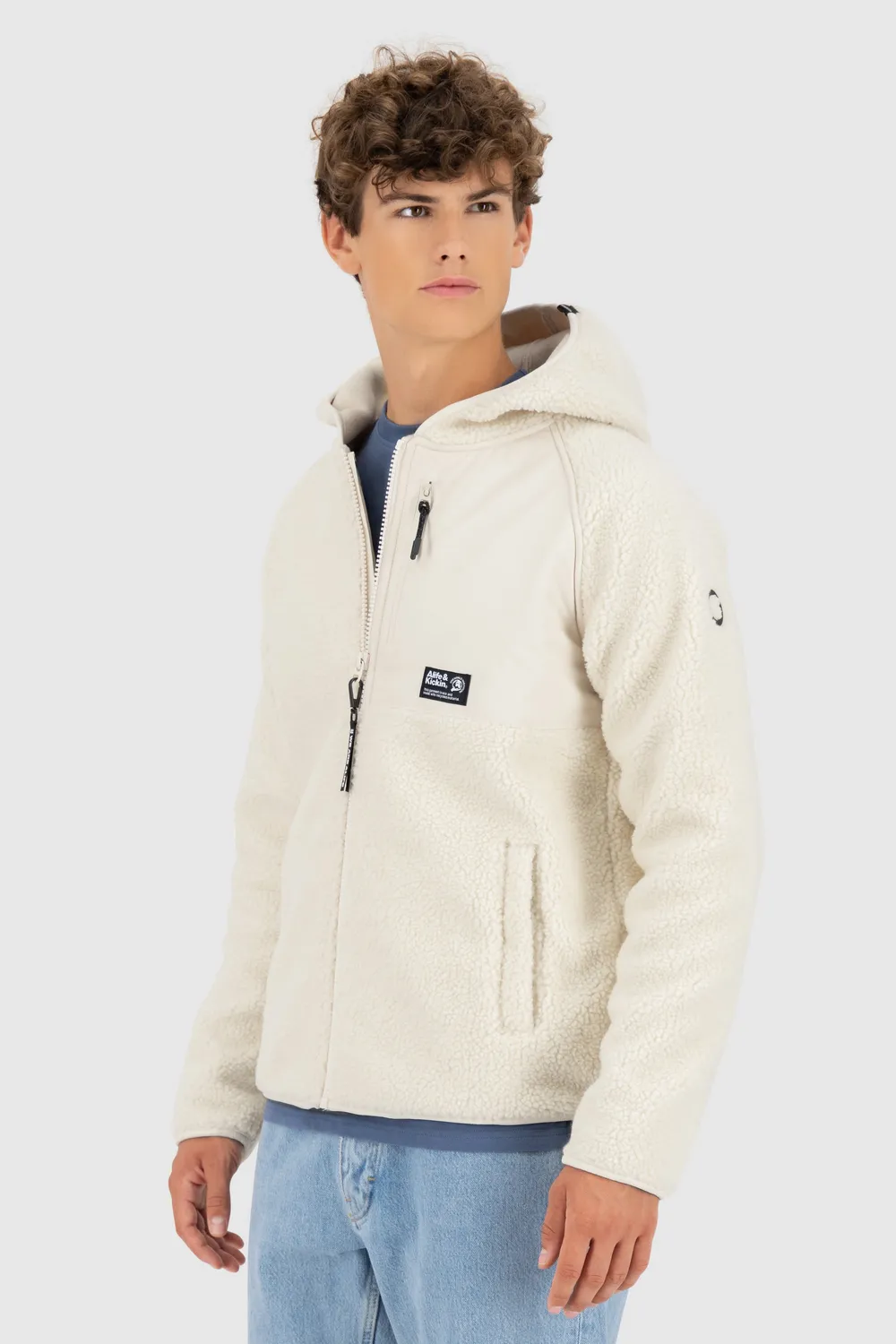 Alife & Kickin HaraldAK G Teddy Sweatjacke Beige Fleece