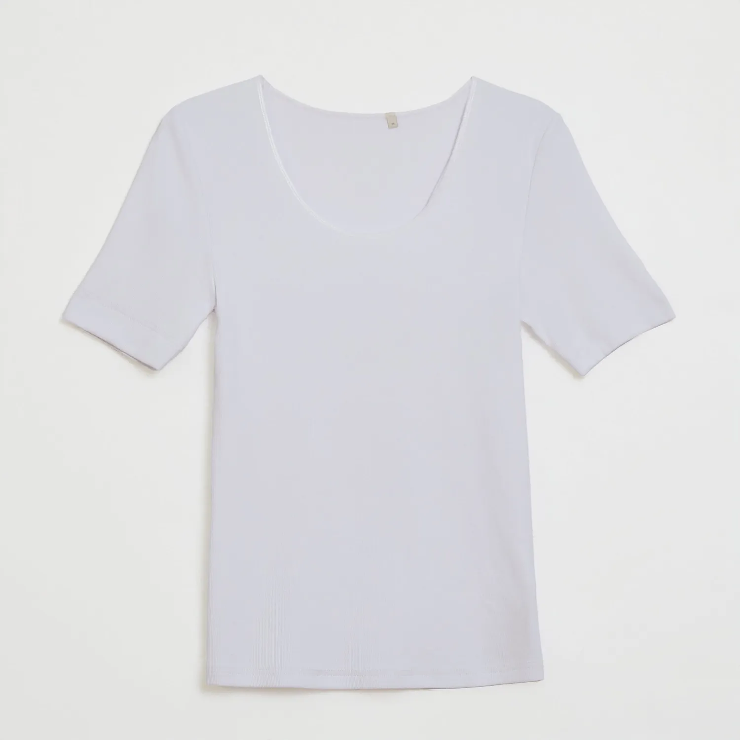 Senatex Ripp-T-Shirt Viskose-Baumwolle Shirt Off-White slim