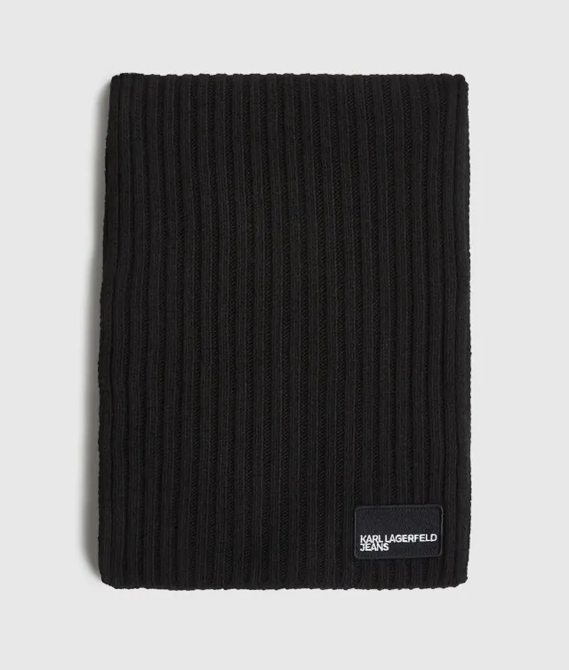 Karl Lagerfeld Jeans Logo Patch Schal Strick Ripp
