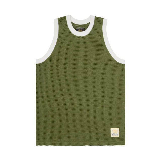 Corteiz Vice Mesh Strickweste Olive Baumwolle