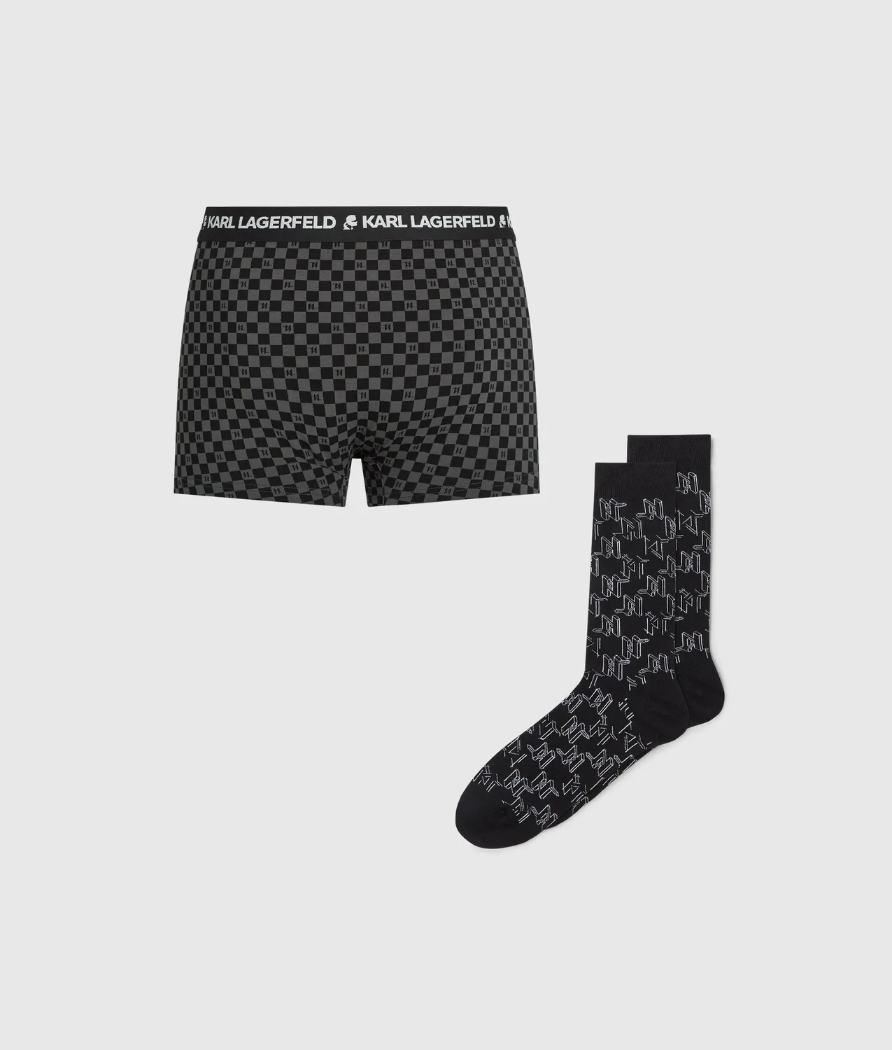 Karl Lagerfeld Monogram Trunks Socken Geschenkset Baumwolle