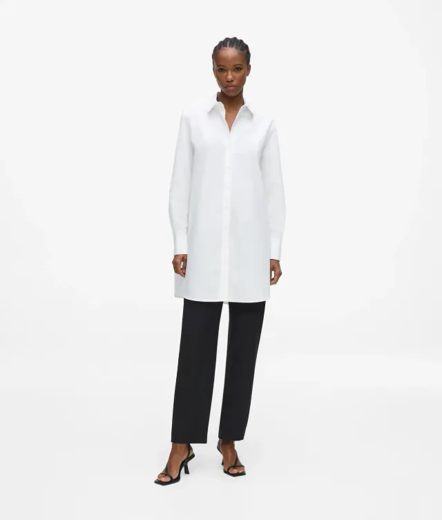 Karl Lagerfeld Signature Tunika-Bluse Popeline Bio-Baumwolle