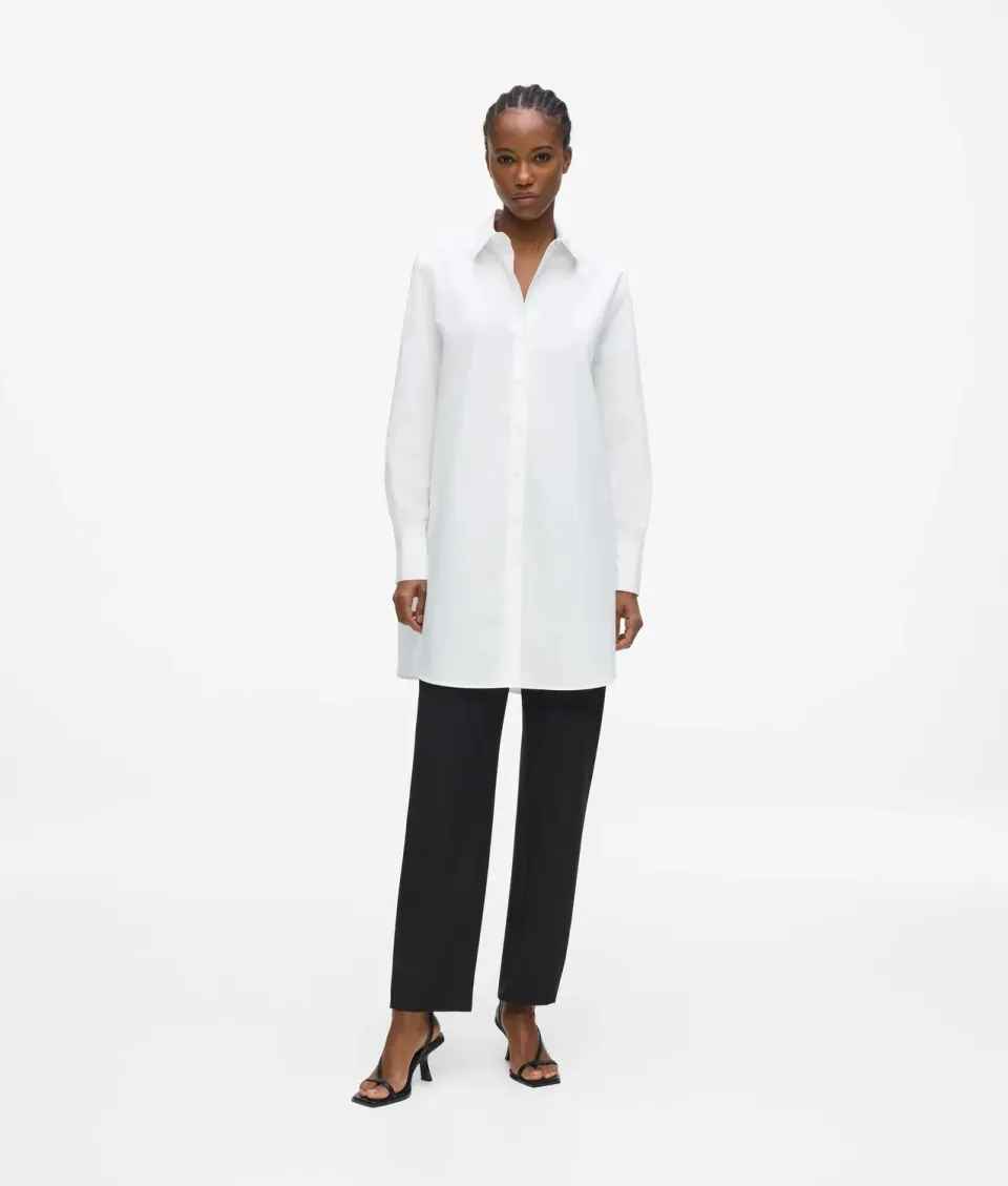 Karl Lagerfeld Signature Tunika-Bluse Popeline Bio-Baumwolle