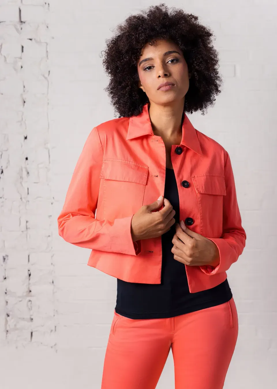 Senatex Jacke Baumwoll-Mix kurz Coral leicht