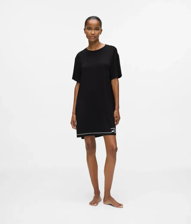 Karl Lagerfeld Signature Nachthemd Viskose oversize