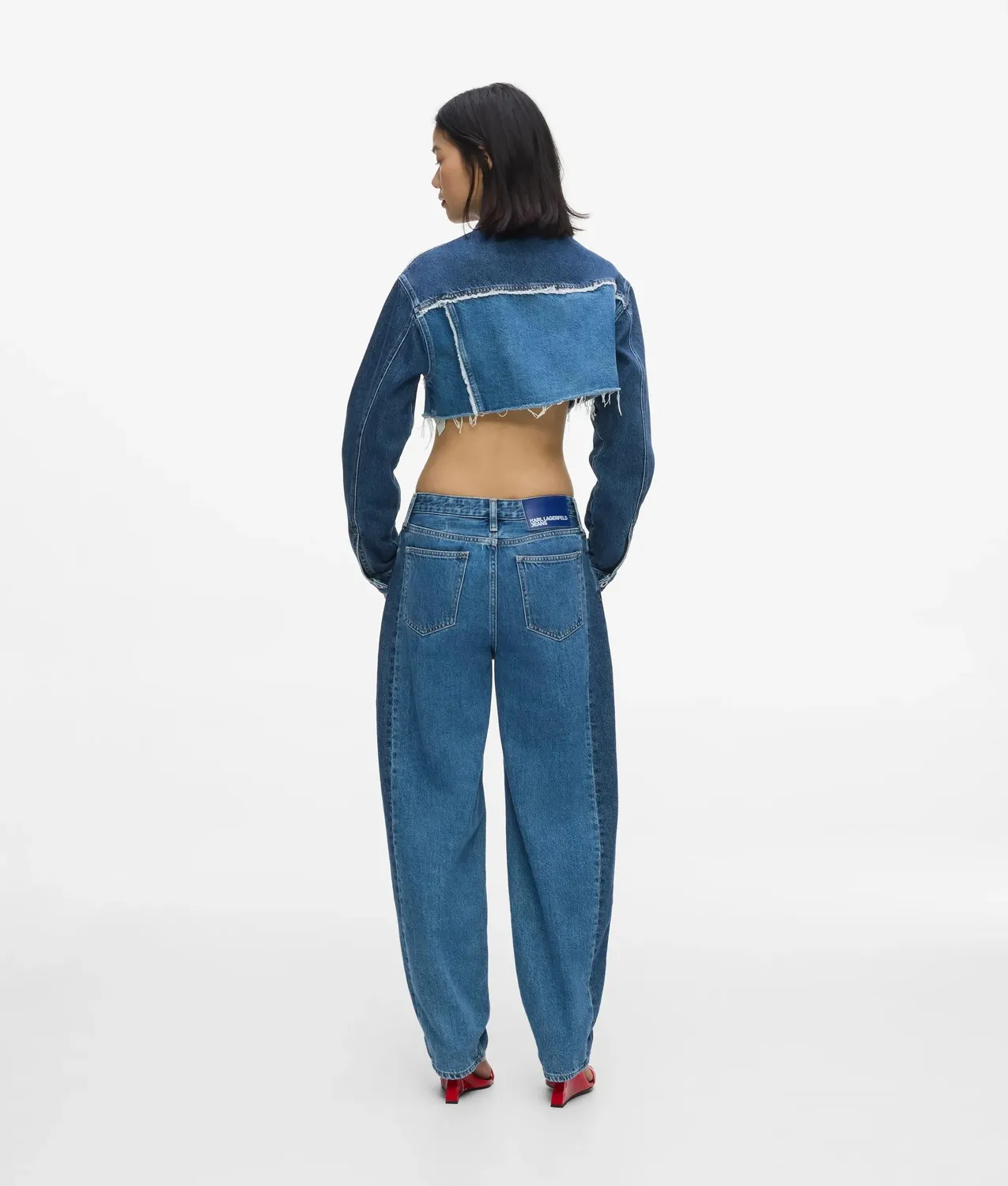 Karl Lagerfeld Blocked Barrel Jeans Mid-Rise Denim