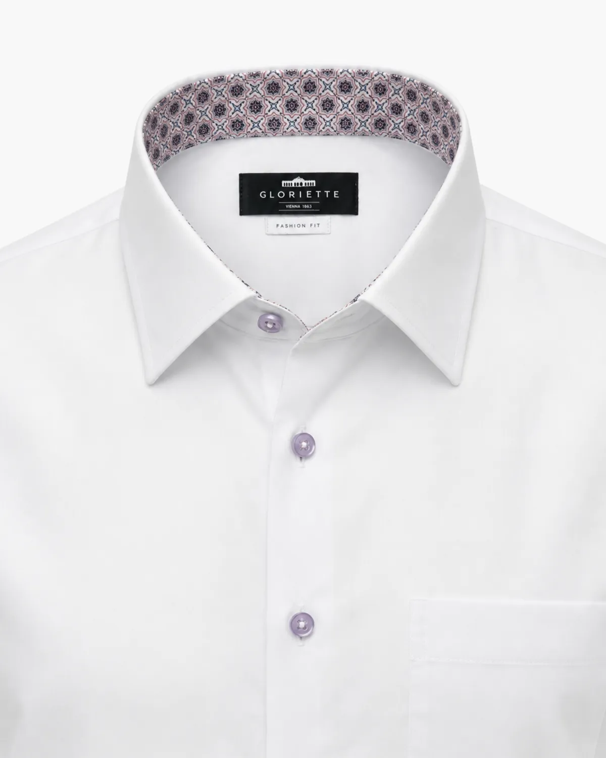 Gloriette Windsor Farbakzent Hemd weiß Fashion Fit Easy Care