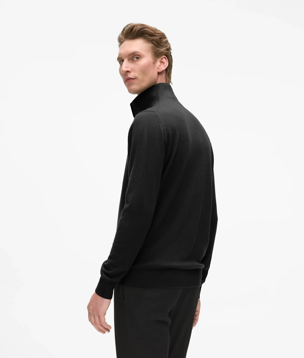 Karl Lagerfeld Wool Half-Zip Troyer Kameo-Stick
