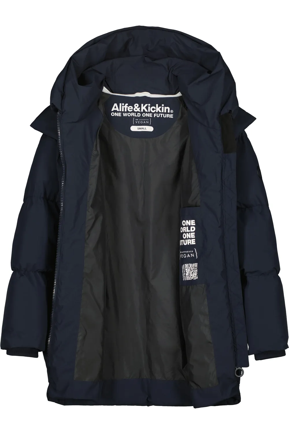 Alife & Kickin LykkeAK A Puffer Parka Dunkelblau gesteppt
