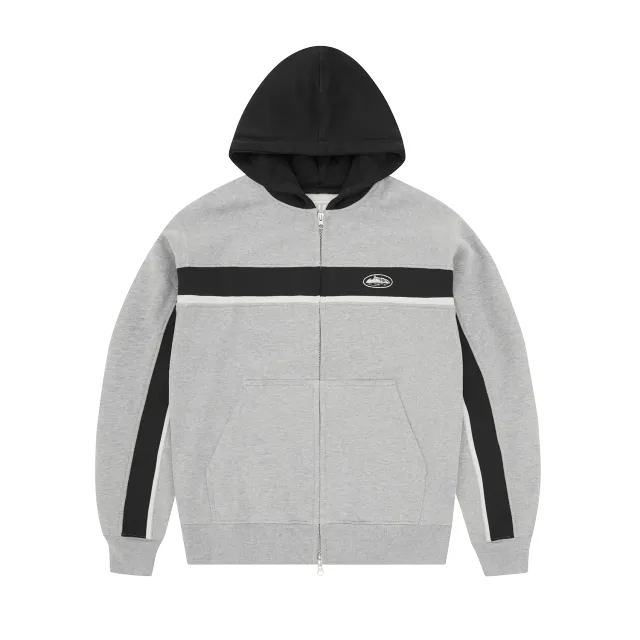 Corteiz Ribbed Sporteiz Zip Hoodie grau 440 GSM