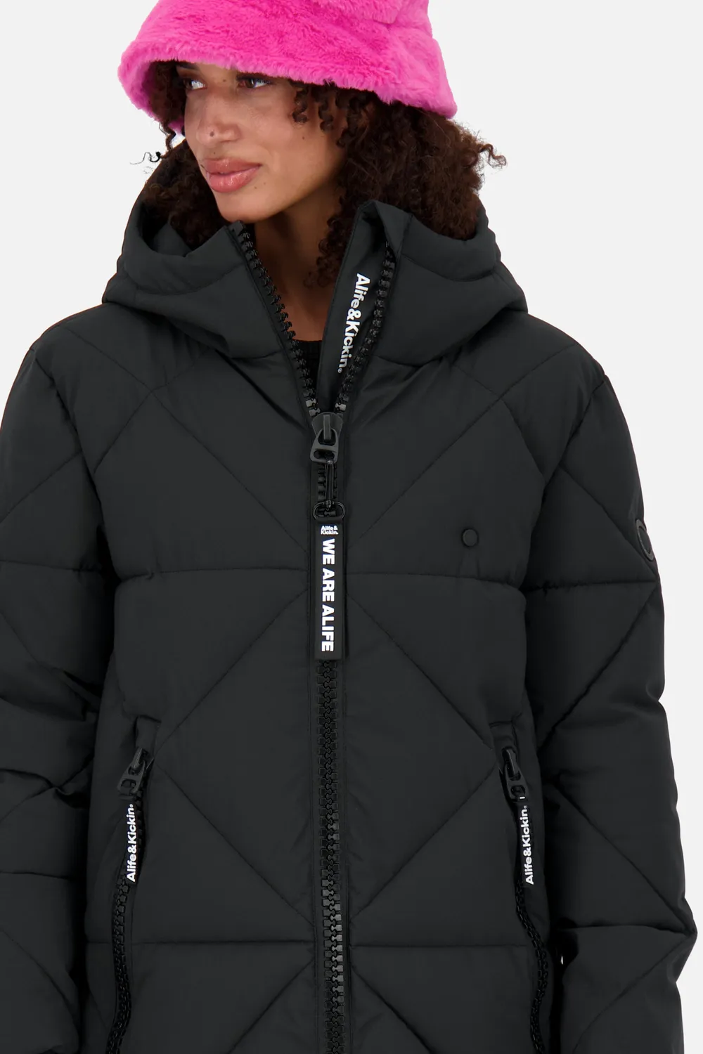 Alife & Kickin EnyaAK A Puffermantel Schwarz lang