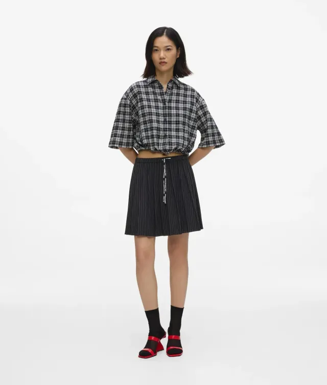 Karl Lagerfeld KL Jeans Plissee Minirock Nadelstreifen