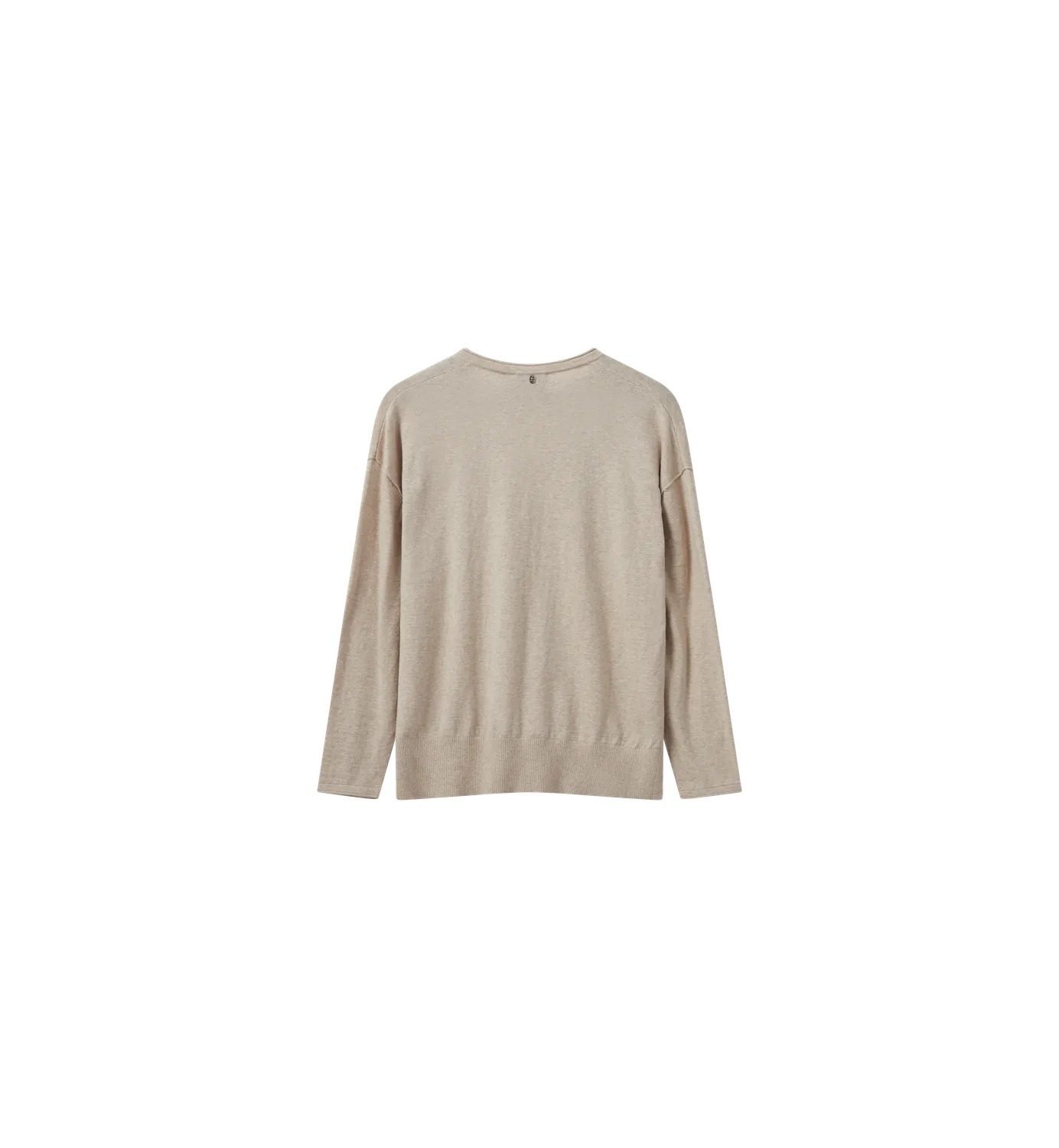 Mos Mosh MMTani V-neck Knit Pullover Ecru Baumwolle