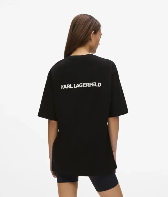 Karl Lagerfeld Logo Athleisure T-Shirt Boxy Baumwolle