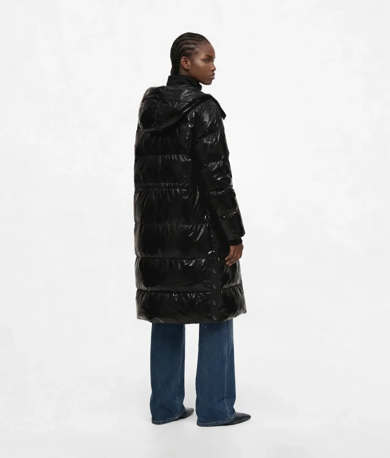 Karl Lagerfeld KL Jeans Long Shiny Pufferjacke lang glänzend