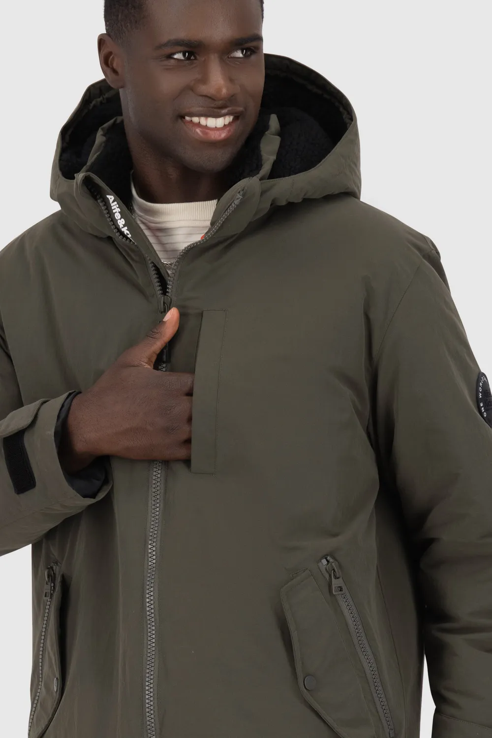 Alife & Kickin NoelAK A Parka Winterjacke Schwarz wattiert