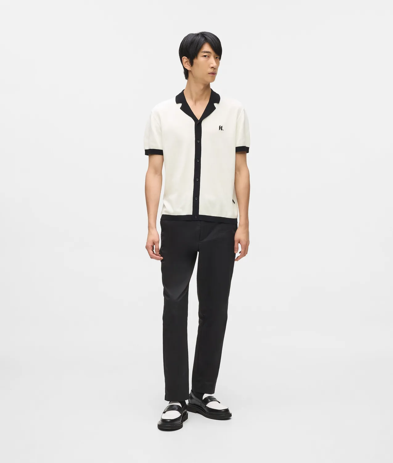 Karl Lagerfeld Monogram Poloshirt Baumwolle Stickerei