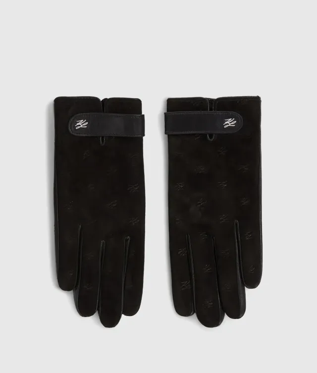 Karl Lagerfeld K/Autograph Handschuhe Damen Suede Touchscreen