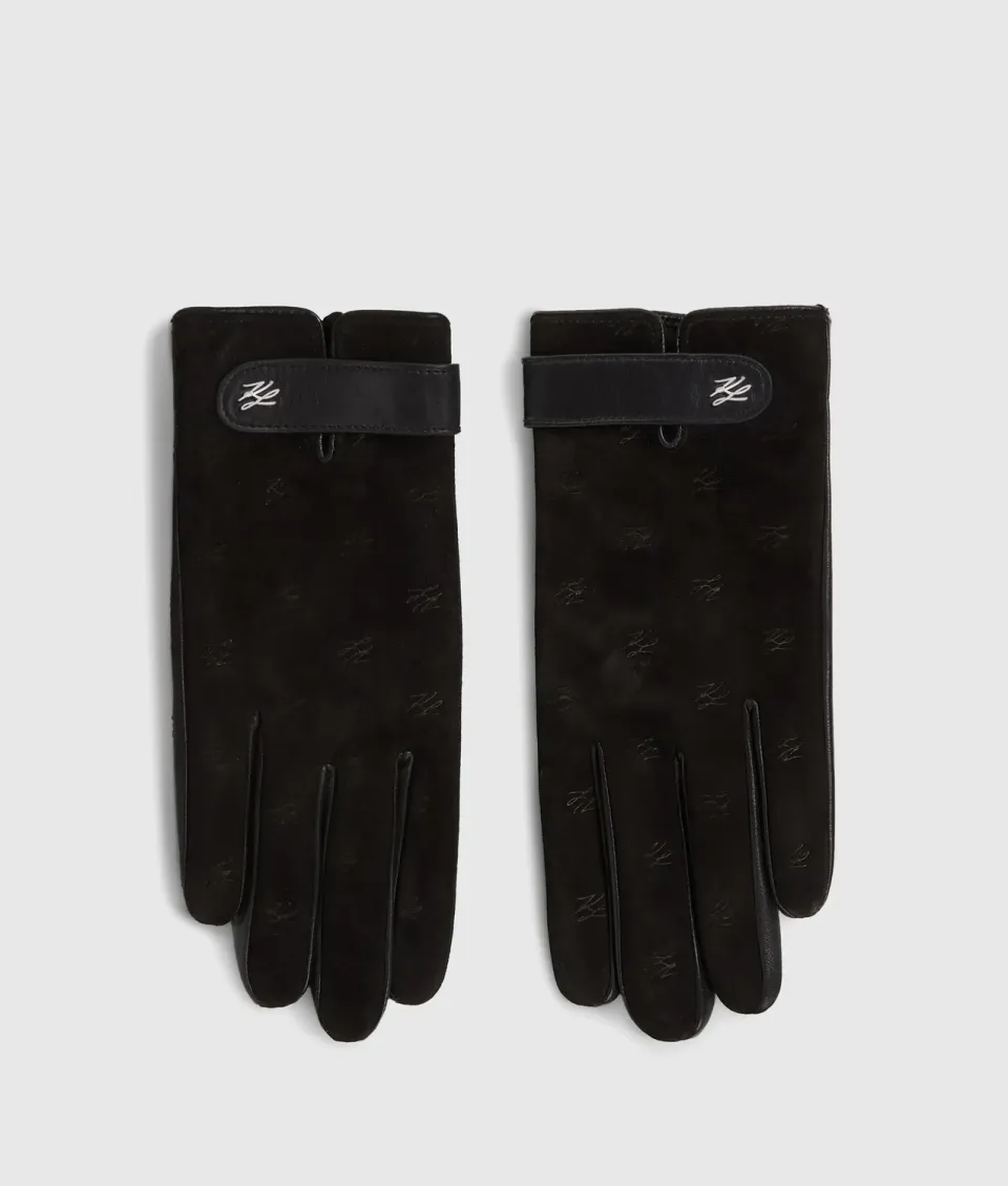 Karl Lagerfeld K/Autograph Handschuhe Damen Suede Touchscreen