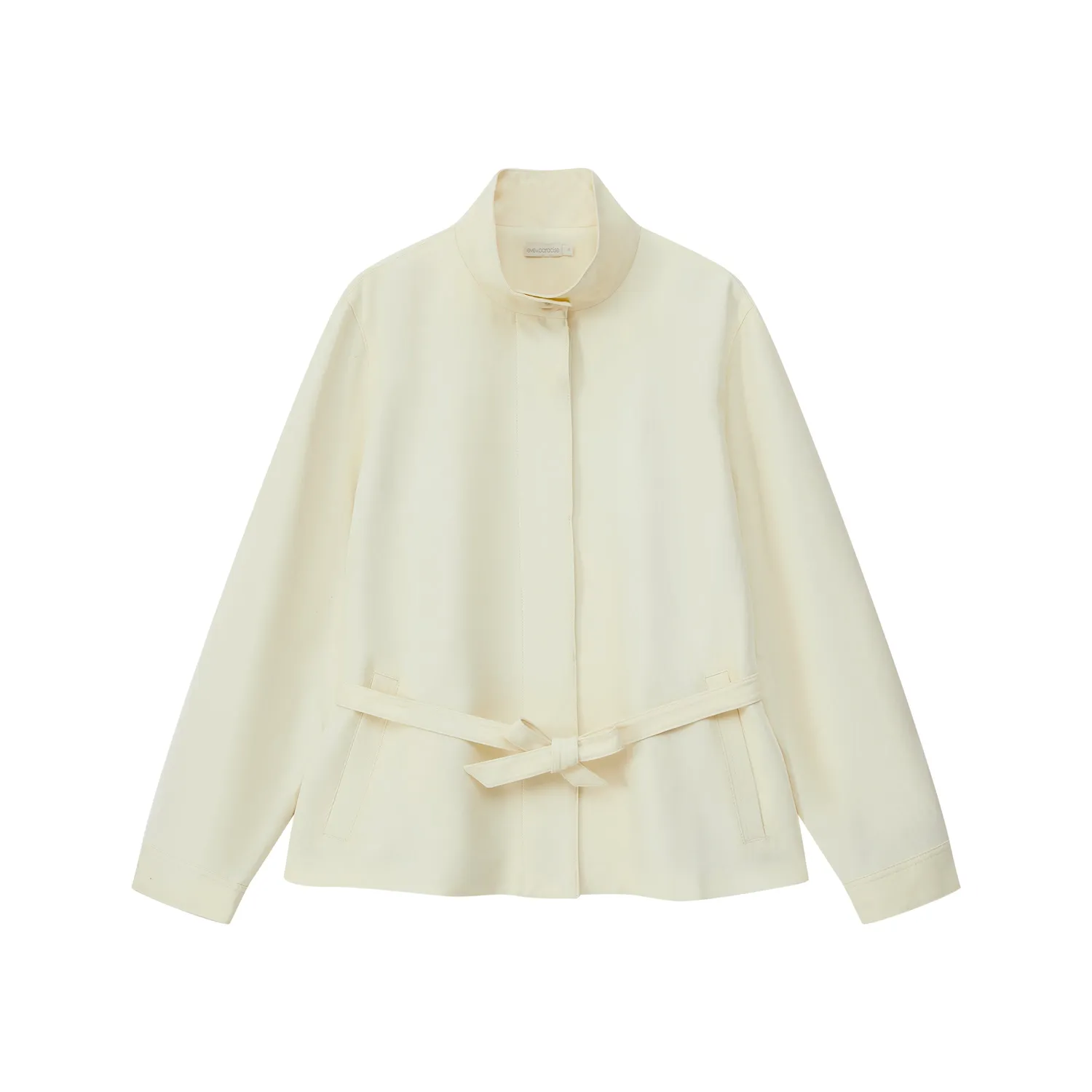 Senatex Bindejacke Lyocell Beige Stehkragen