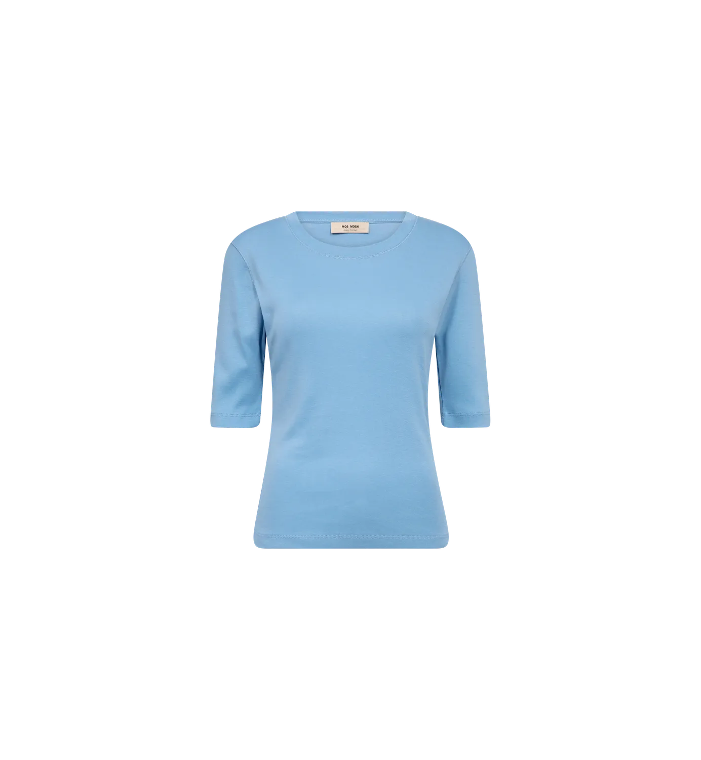 Mos Mosh MMMali O-Neck T-Shirt Blau fitted 3/4-Arm