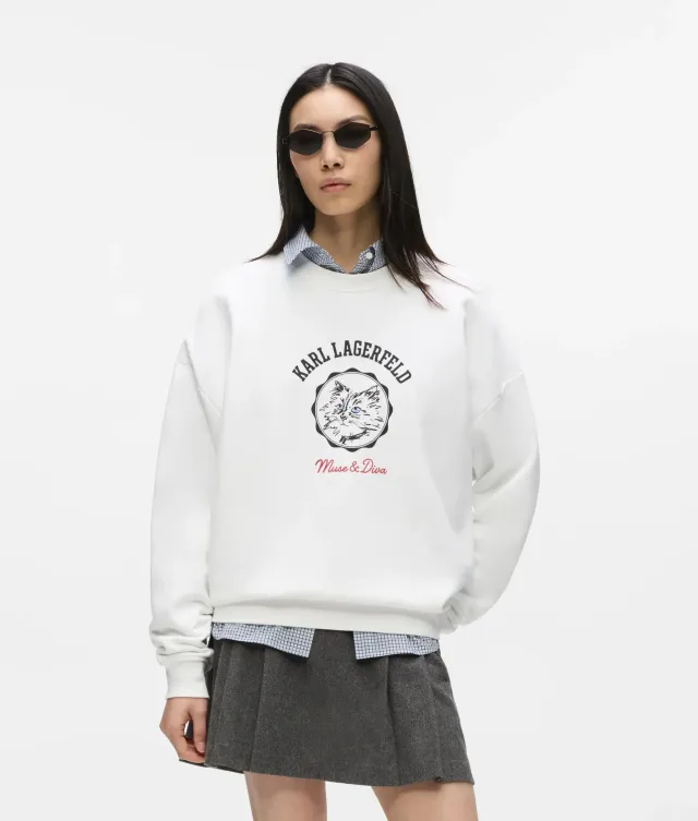 Karl Lagerfeld Ikon Choupette Muse Sweatshirt mit Print