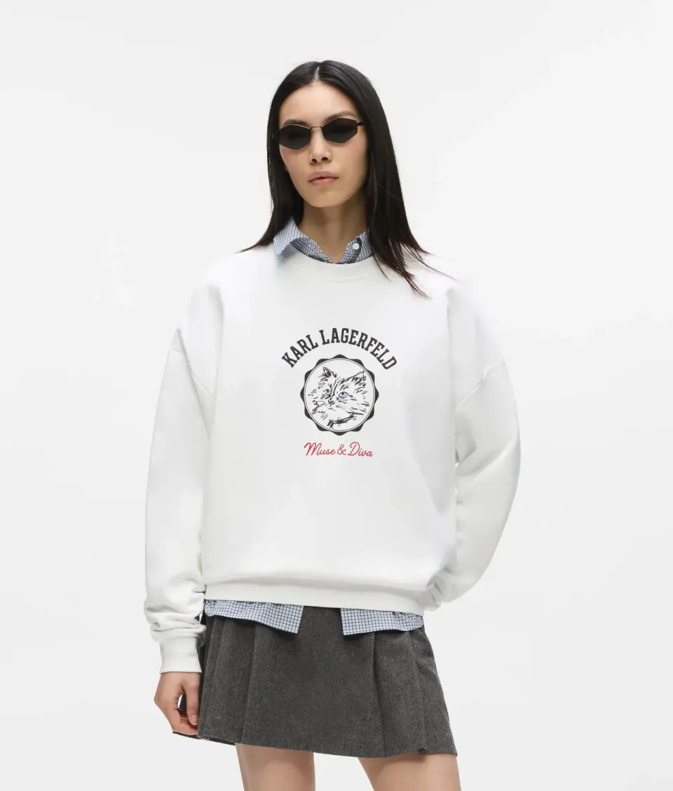 Karl Lagerfeld Ikon Choupette Muse Sweatshirt mit Print