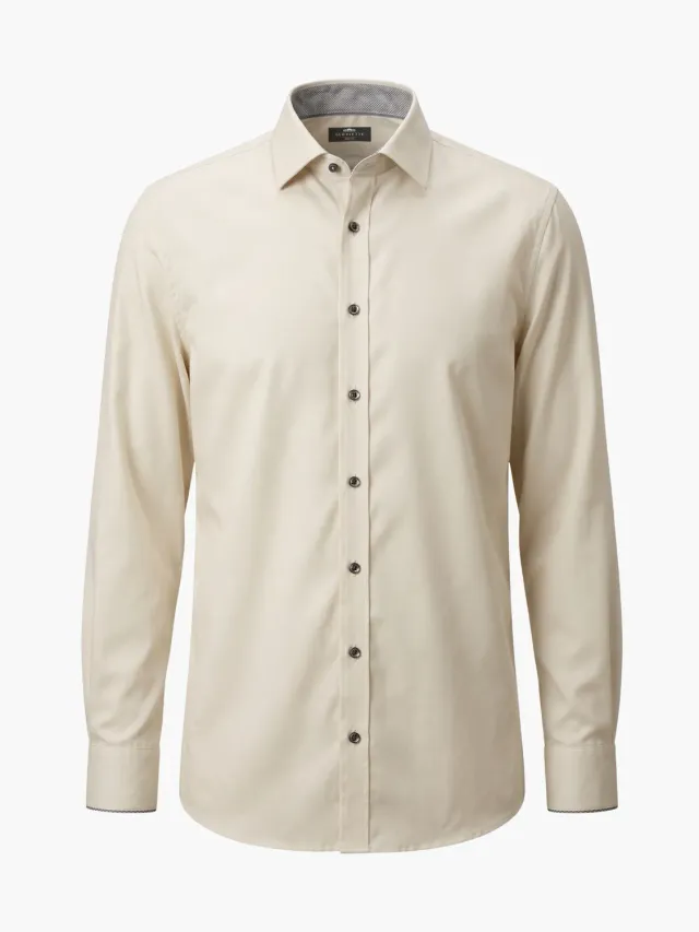 Gloriette Windsor Fashion Fit Herrenhemd Creme Stretch