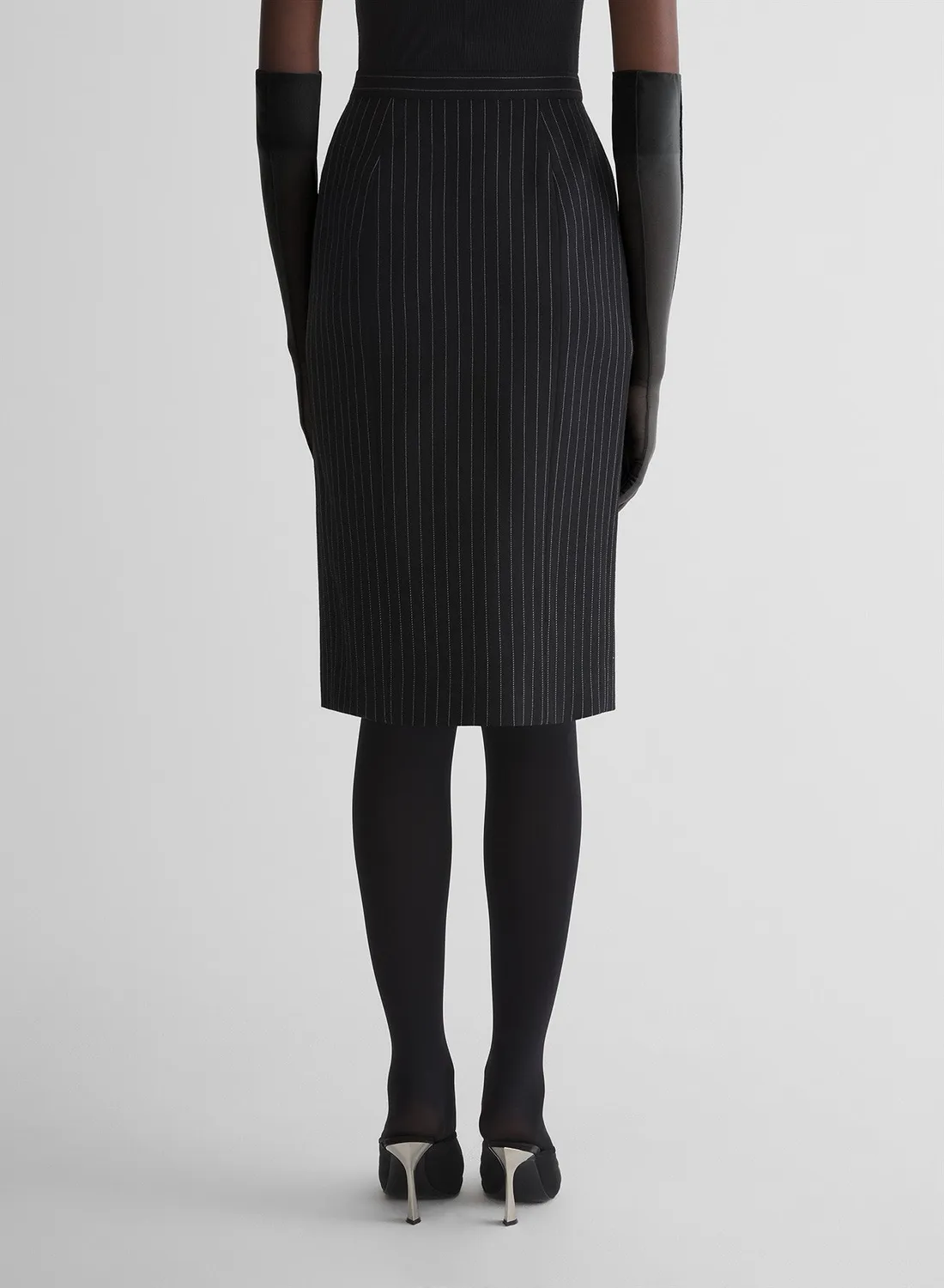 Mugler Re/Edit Lingerie Bleistiftrock Nadelstreifen