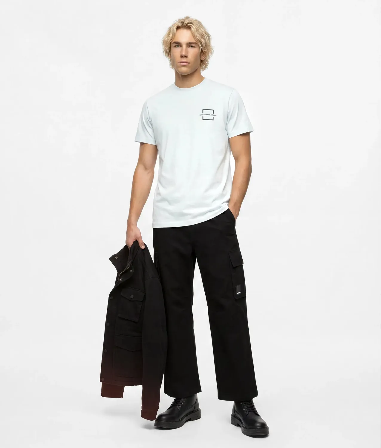 Karl Lagerfeld KL Jeans Box Logo T-Shirt Slim Baumwolle