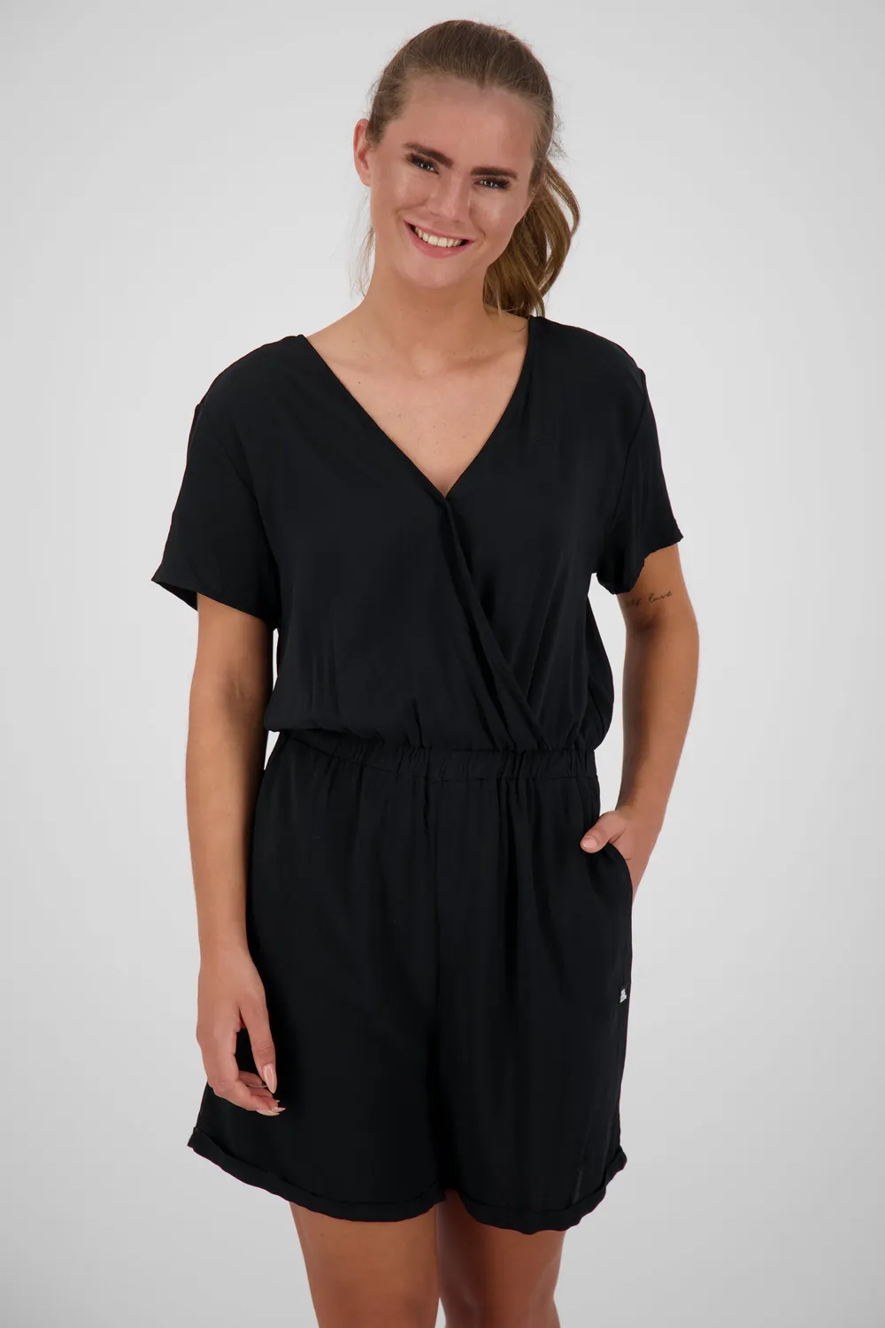 Alife & Kickin HellaAK A Jumpsuit Schwarz V-Ausschnitt
