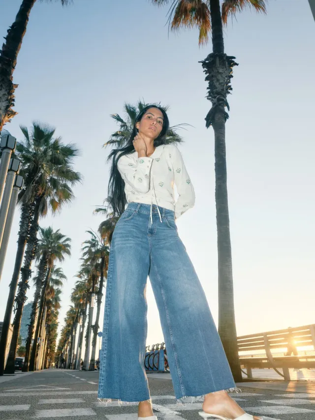 Mos Mosh MMHNoble Dreamy Jeans Wide Leg Blau