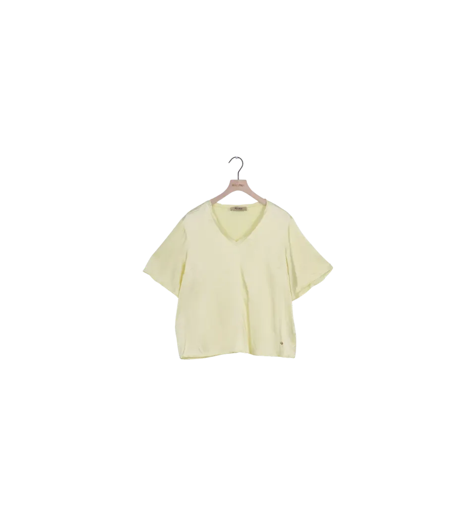 Mos Mosh MMEvie V-Neck Satinbluse French Vanilla S