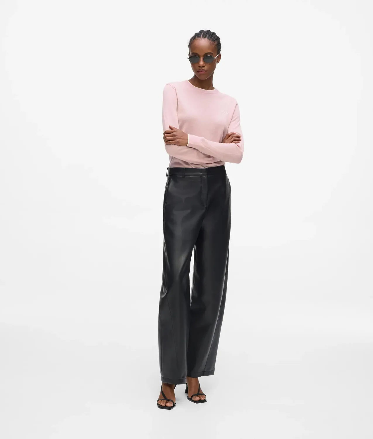 Karl Lagerfeld Merino Crewneck Pullover Wolle Kontrastpaspel