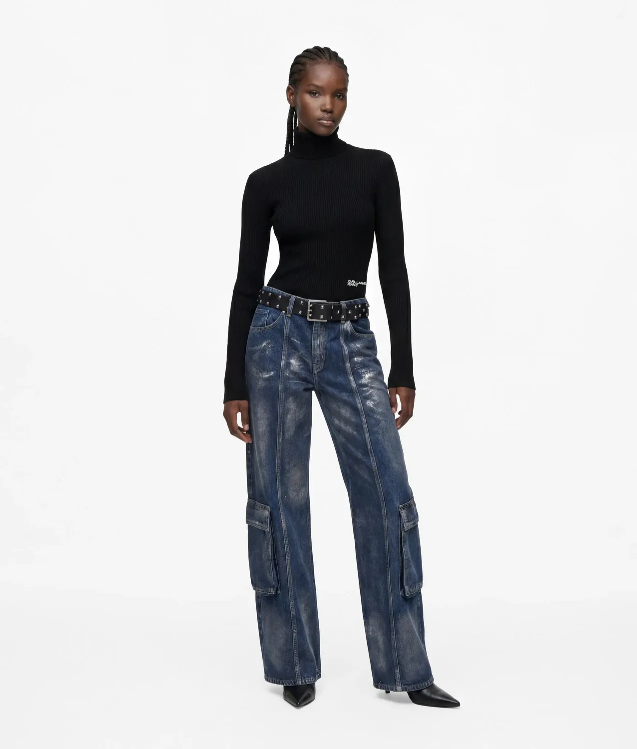 Karl Lagerfeld KL Jeans Rollkragenpullover Feinstrick