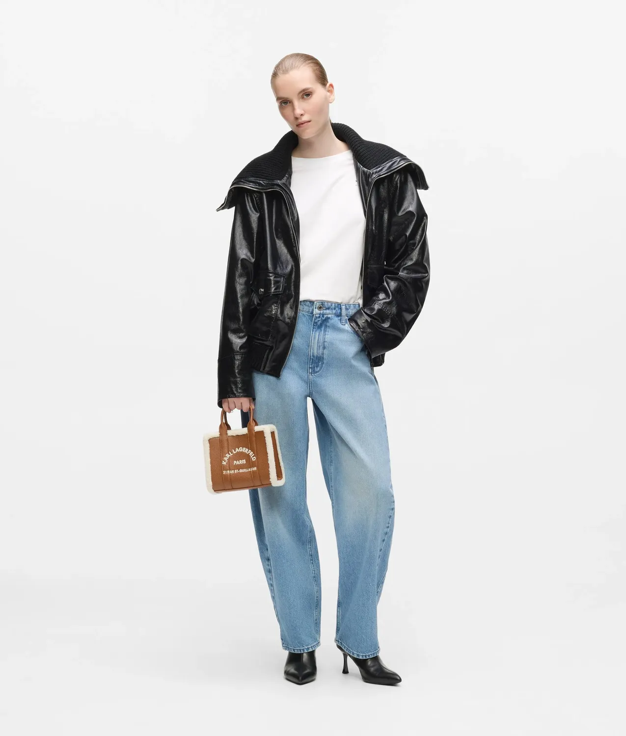 Karl Lagerfeld Rue St-Guillaume Mini Tote Bag Shearling