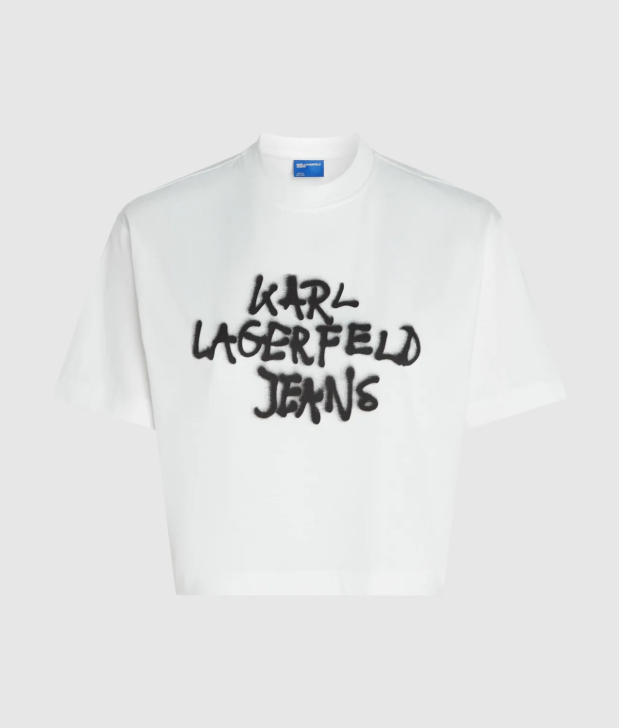 Karl Lagerfeld Jeans Cropped Graffiti T-Shirt weiss