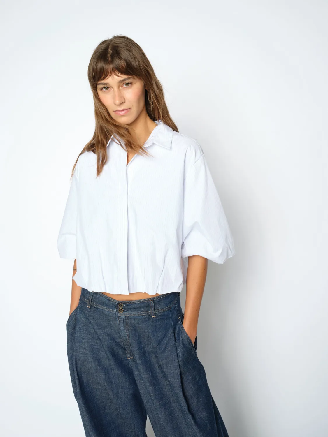Mos Mosh MMMaxime Nylah Hemd Bright White Oversize