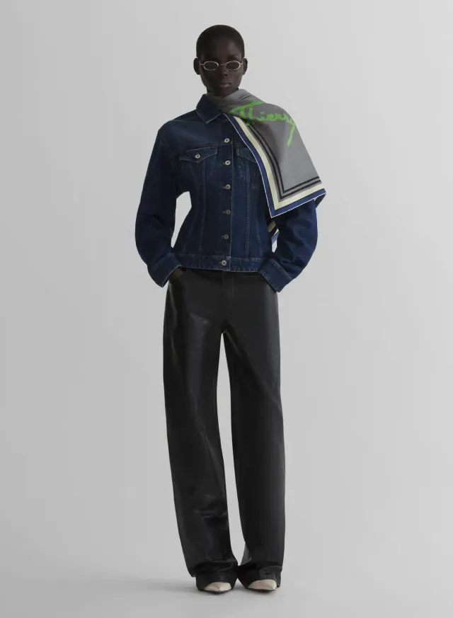 Mugler Hourglass Round Denimjacke washed