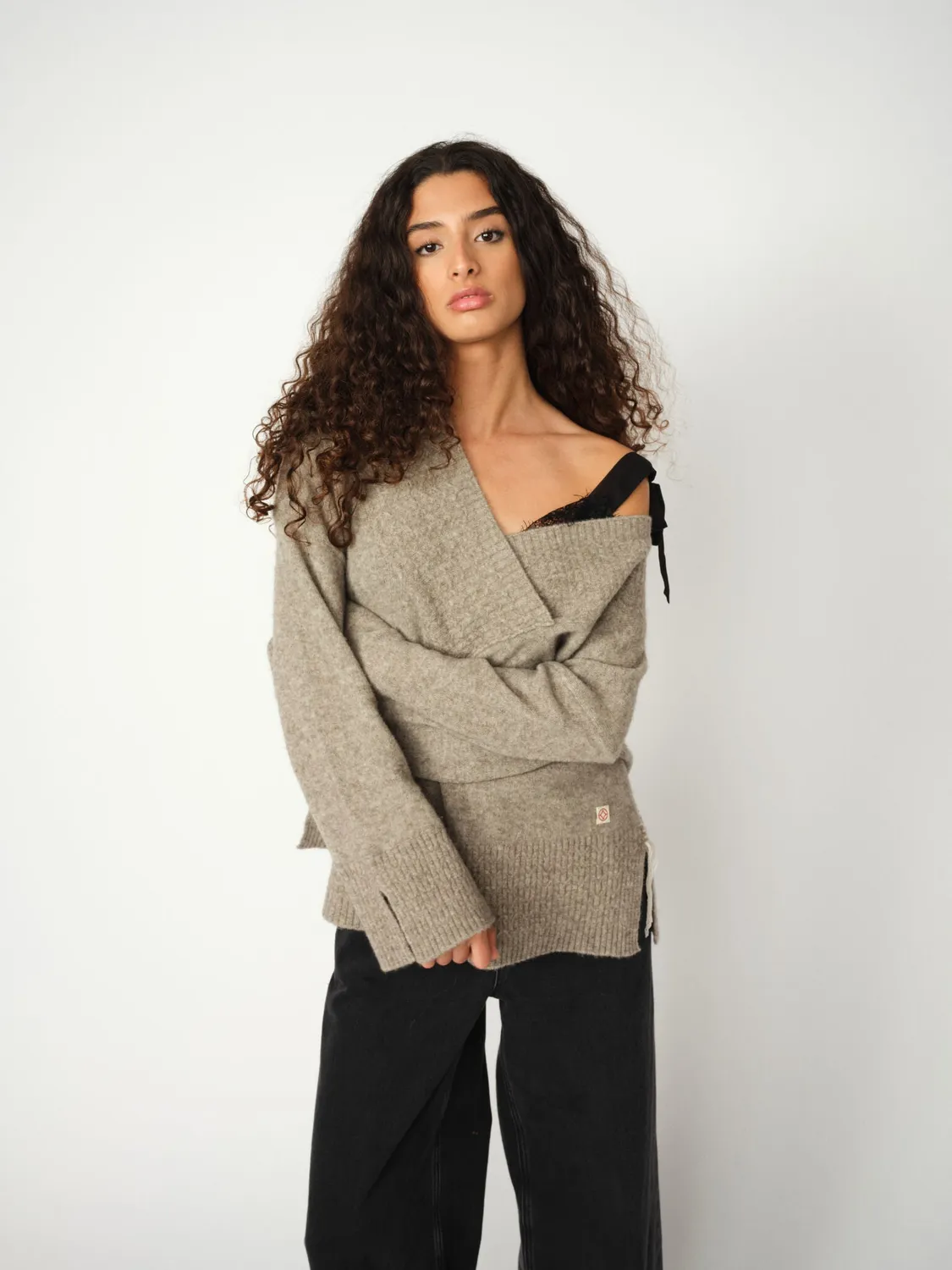 Mos Mosh MMHZen Tile Strickpullover V-Ausschnitt meliert