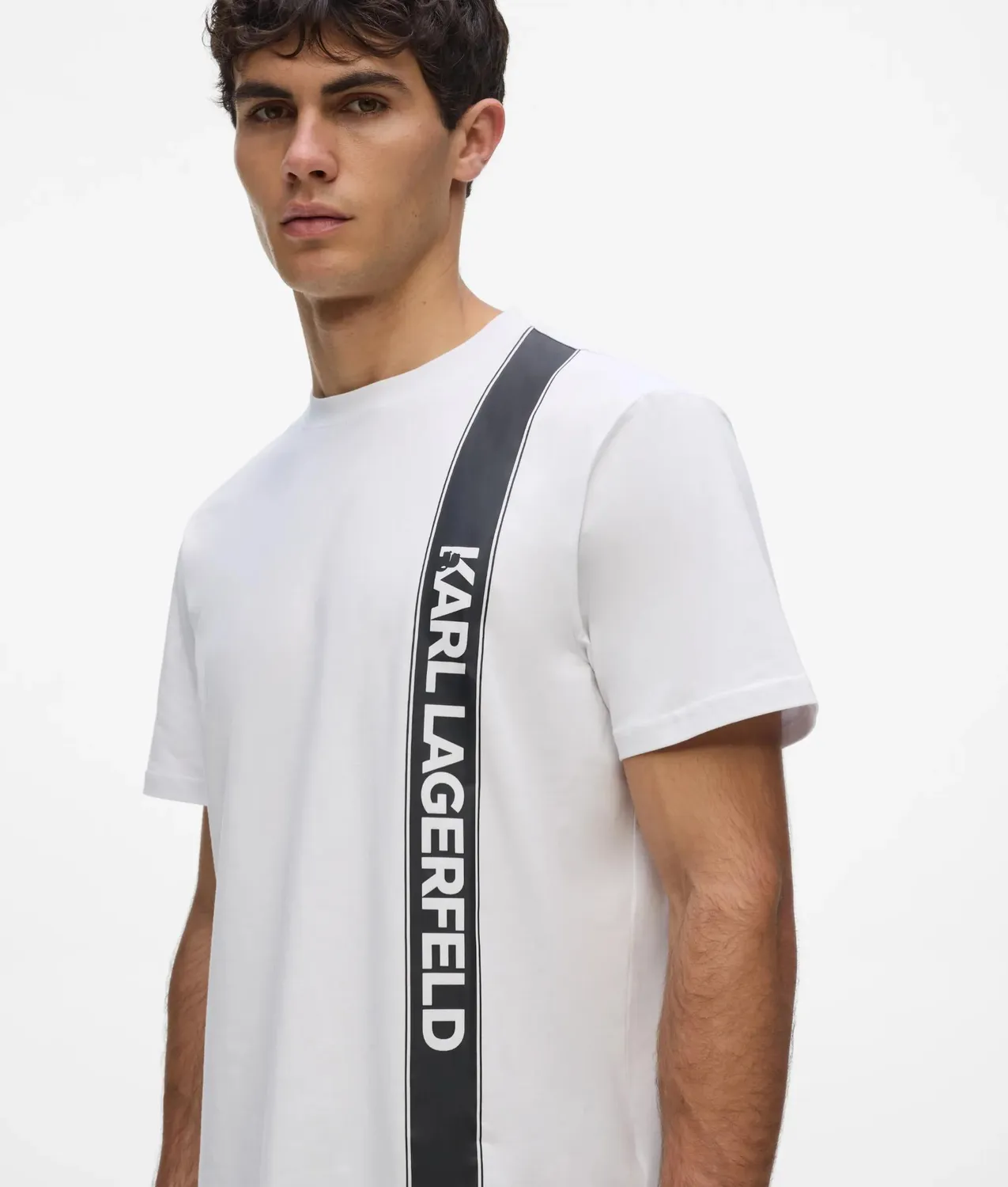 Karl Lagerfeld Vertical logo Pyjama-Shirt Herren Bio-Baumwolle