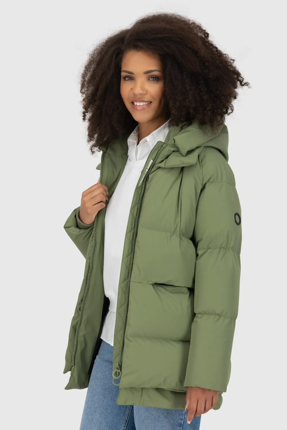 Alife & Kickin LykkeAK A Puffer Parka Damen grün gefüttert