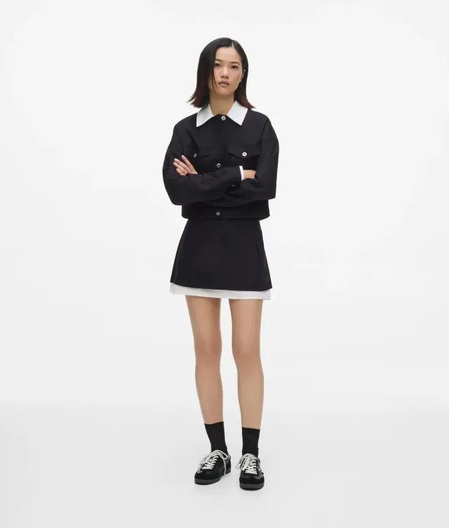 Karl Lagerfeld KL Jeans Minirock Canvas Schwarz-Weiß