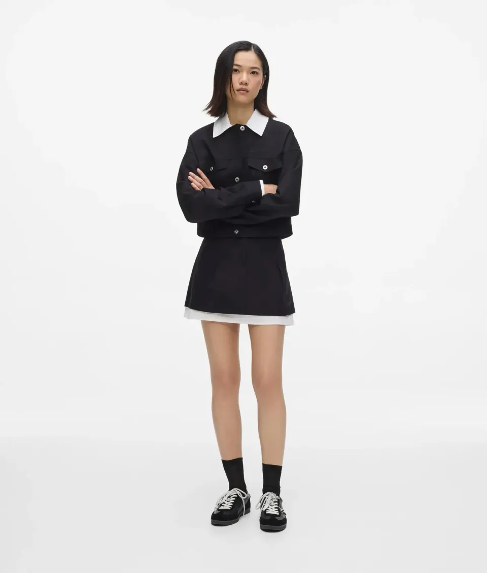 Karl Lagerfeld KL Jeans Minirock Canvas Schwarz-Weiß