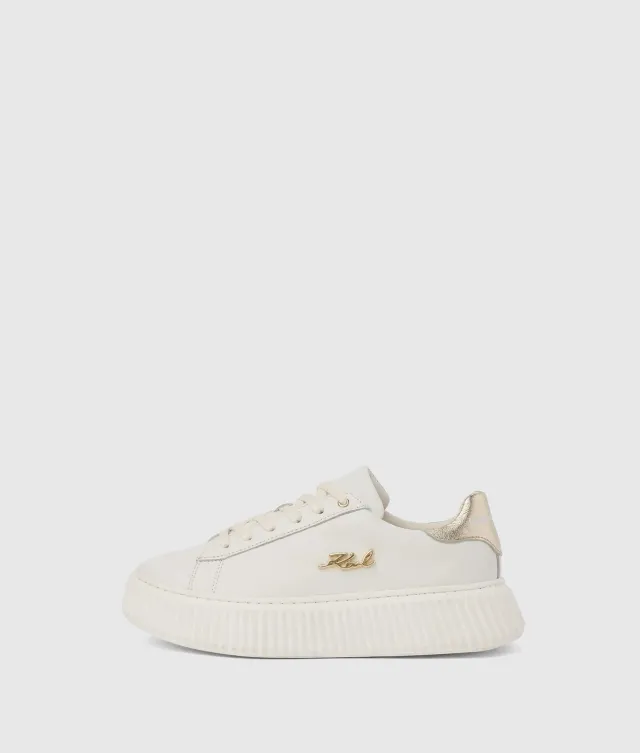 Karl Lagerfeld Signature Metallic Sneaker Mädchen Leder