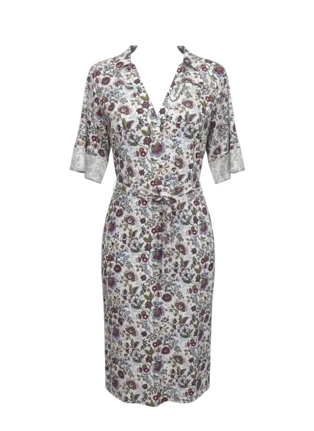 Gloriette Flower Print Midikleid Mehrfarbig Baumwolle