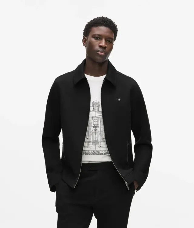 Karl Lagerfeld Zip-up Punto Jacke mit Kragen