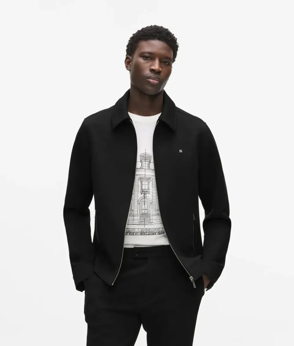 Karl Lagerfeld Zip-up Punto Jacke mit Kragen