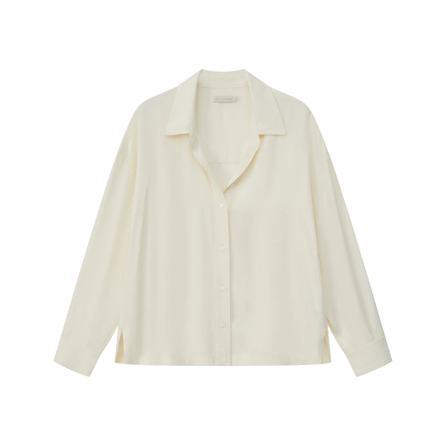 Senatex Bluse Kragen Knopfleiste Cream Cupro-Viskose
